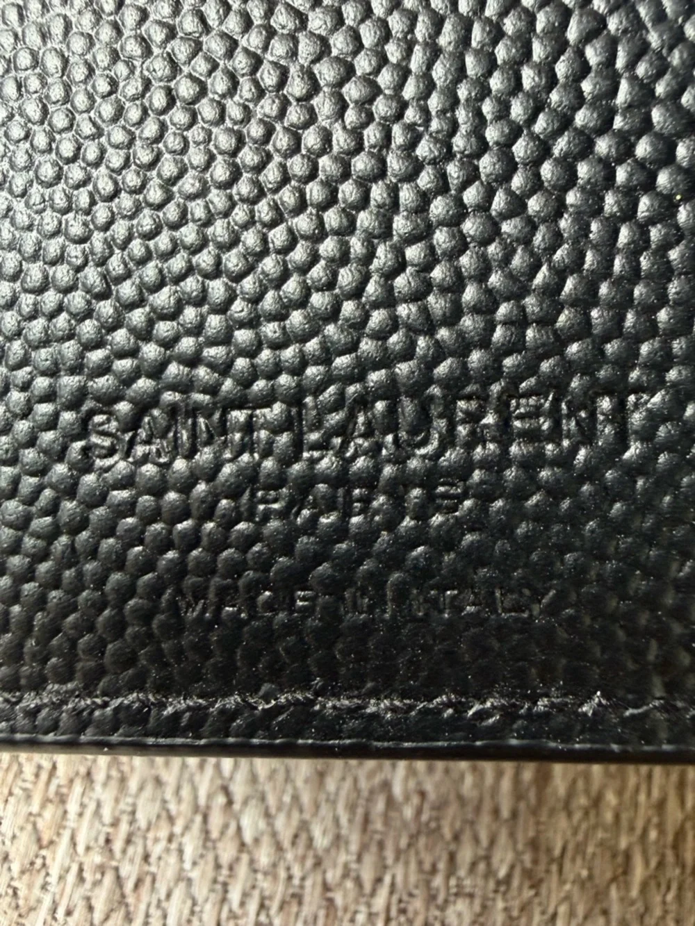 SAINT LAURENT grained leather mens wallet